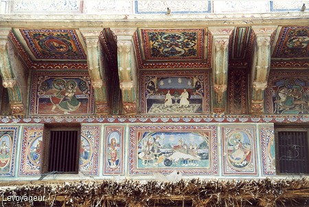 Photo - Rajasthan - Mandawa - Fresques peintes sur haveli