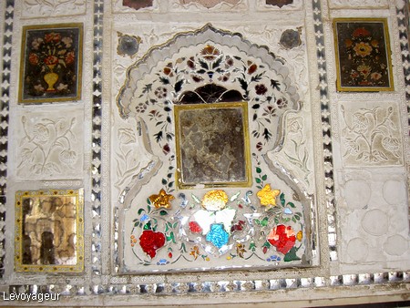 Photo - Rajasthan - Fort Amber - Magnifiques miroirs en mosaique