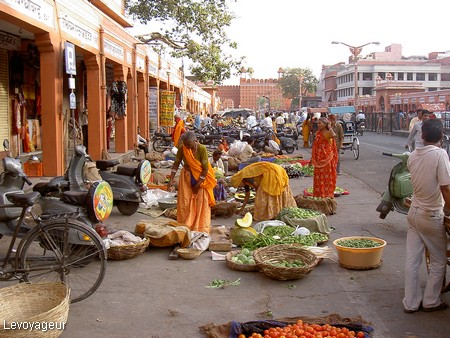Photo - Rajasthan - Jaipur la ville rose - Un marché