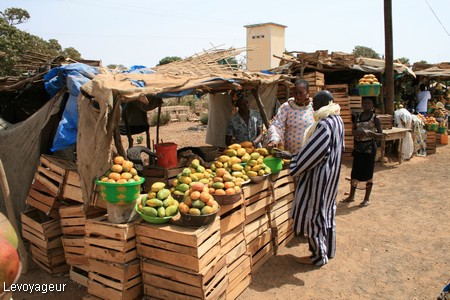 Photo - Vente de mangues dans un marché de brousse